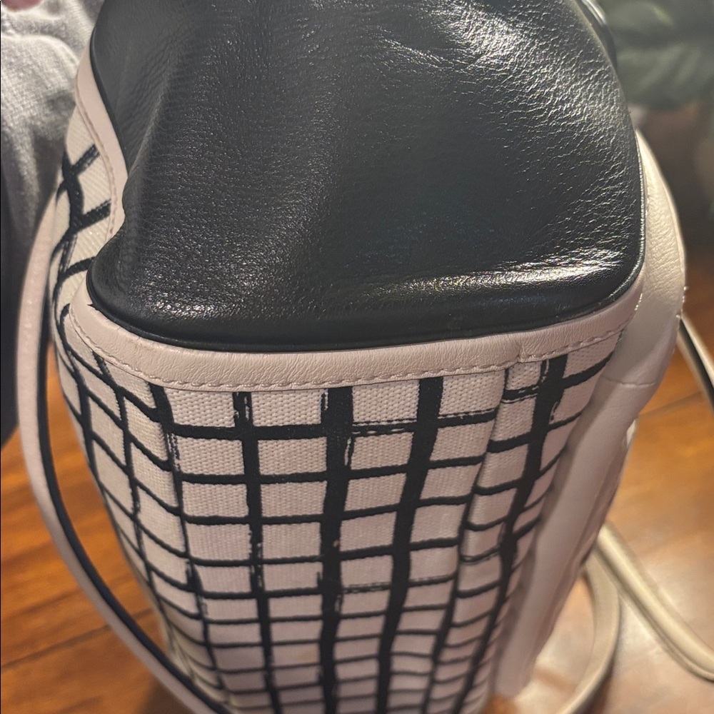 Coach Madison Madeline Peyton Tote 28082 Graphic Grid Black White - Picture 7 of 11